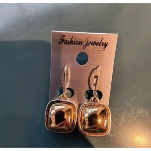 Napier Gold & Silver Tone Square Dangle Earrings Leverback Fashion Jewelry